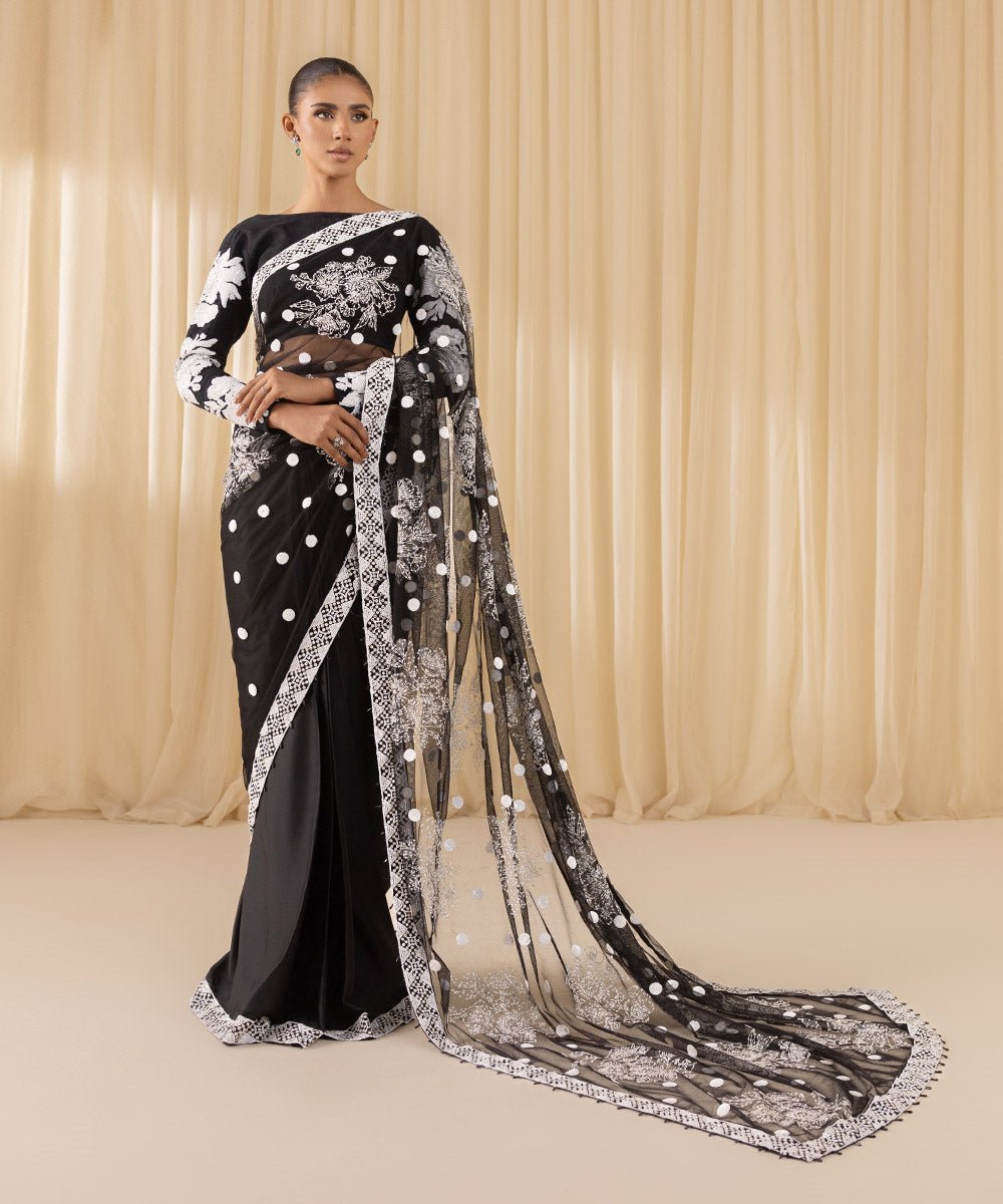 Sapphire Festive Unstitched Collection | 3SFELX24V628 Black Saree