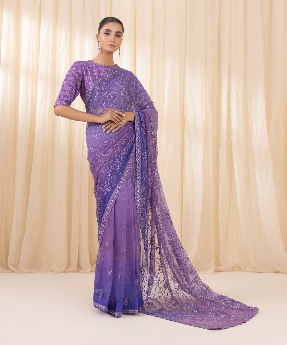 Purple Saree | 3SFELX24V650