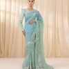 Sky Blue and Mint Ombre Saree | 3SFELX24V651