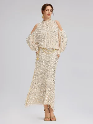 3D Sequin Off-Shoulder Top