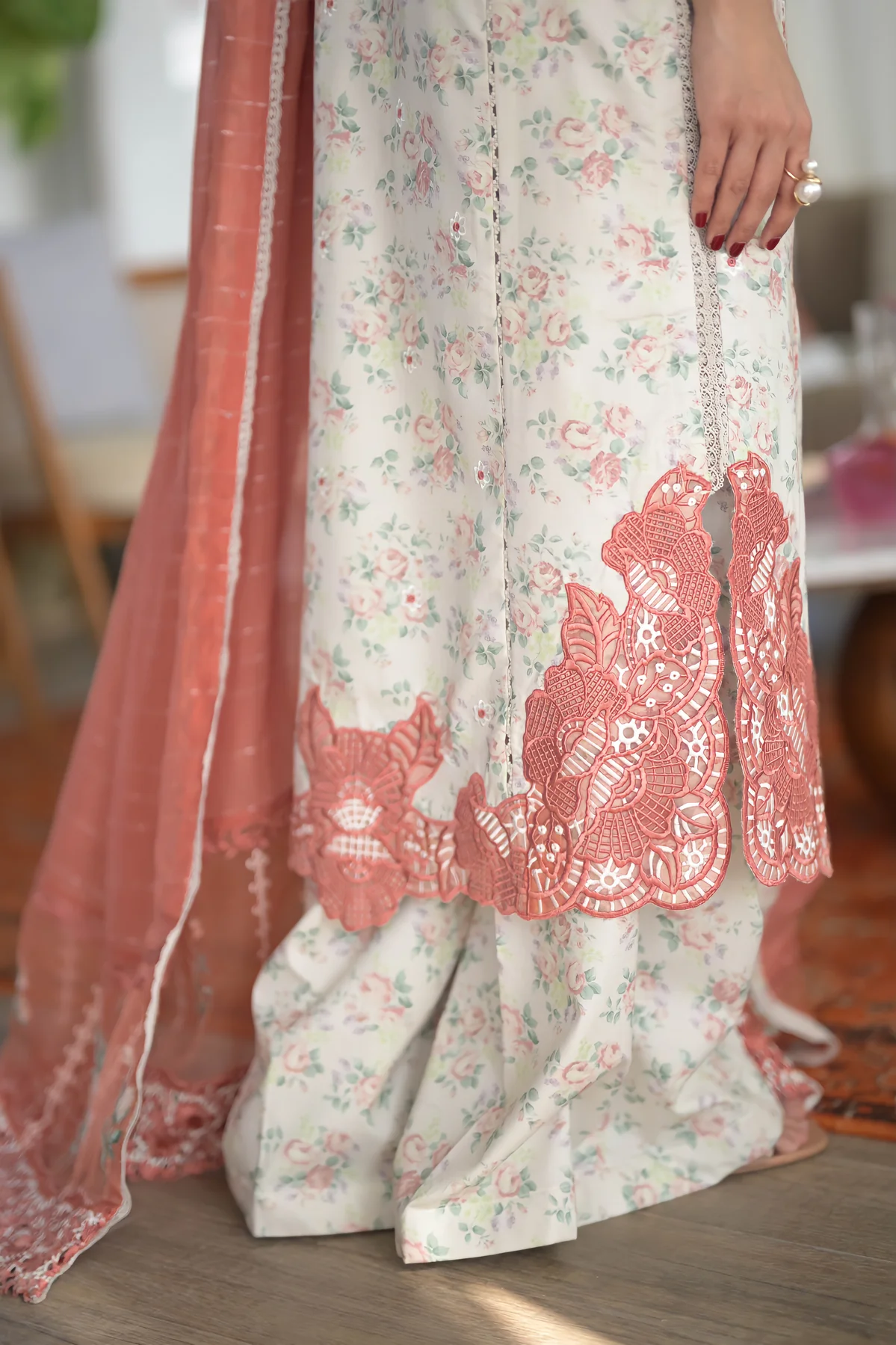 Zaib Festive Lawn | NEL-24611 - Image 3
