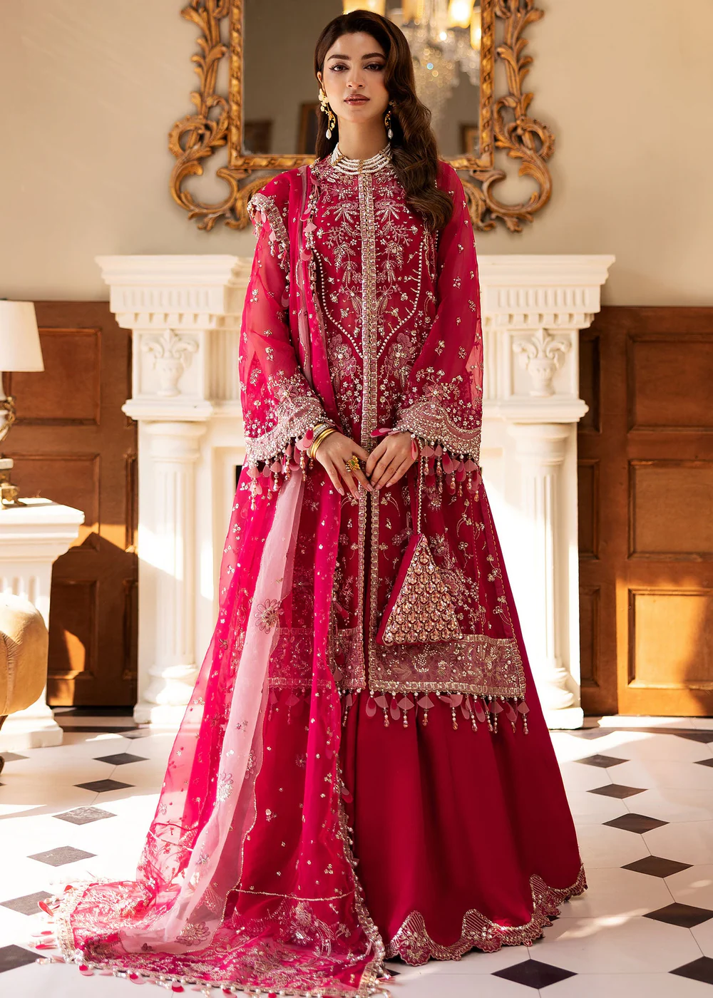Festive Unstitched '25 by Sadaf Fawad Khan | Fuschia Rose