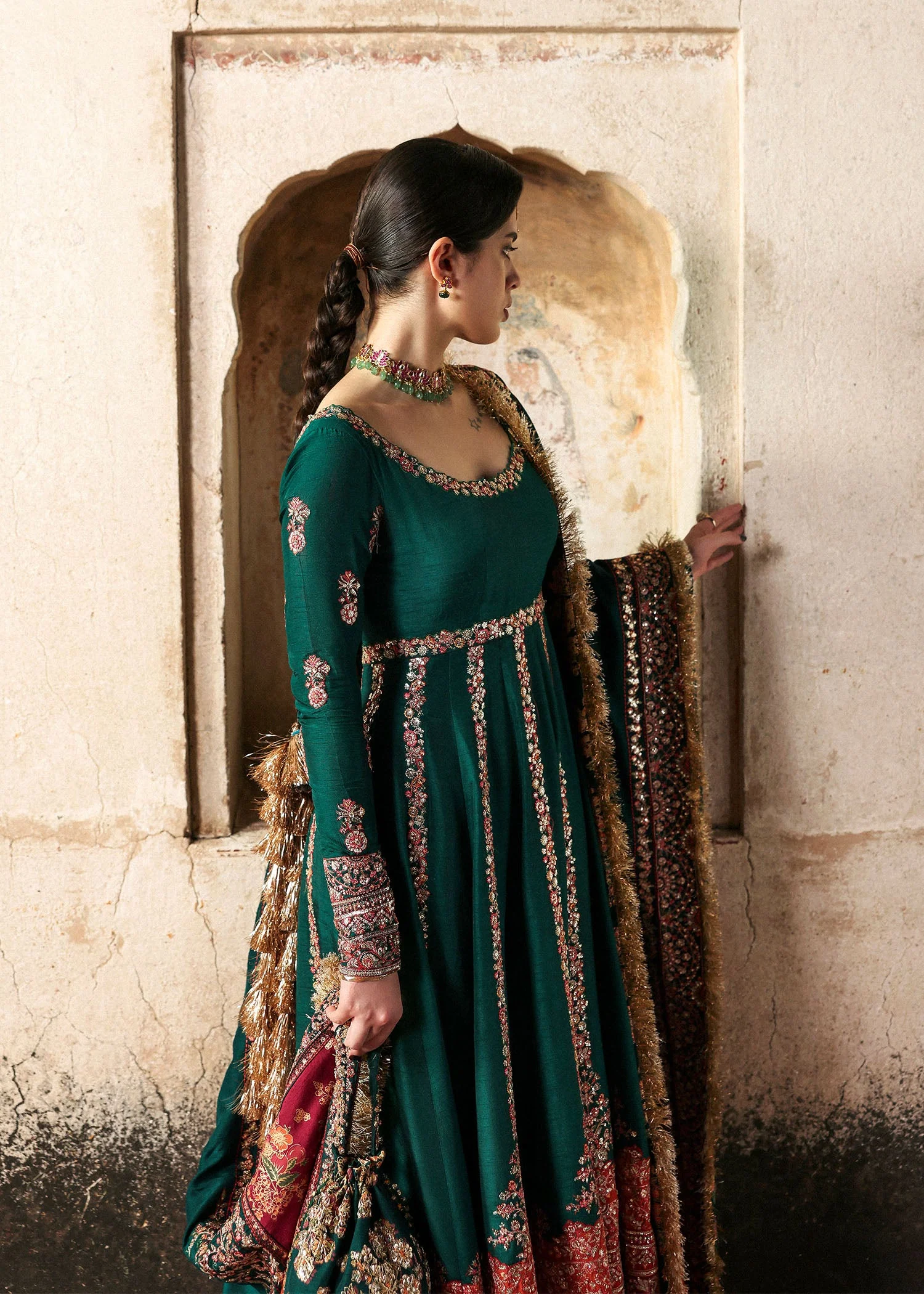 Massarat - Festive Unstitched '25 by Hussain Rehar | Meherunissa - Image 4